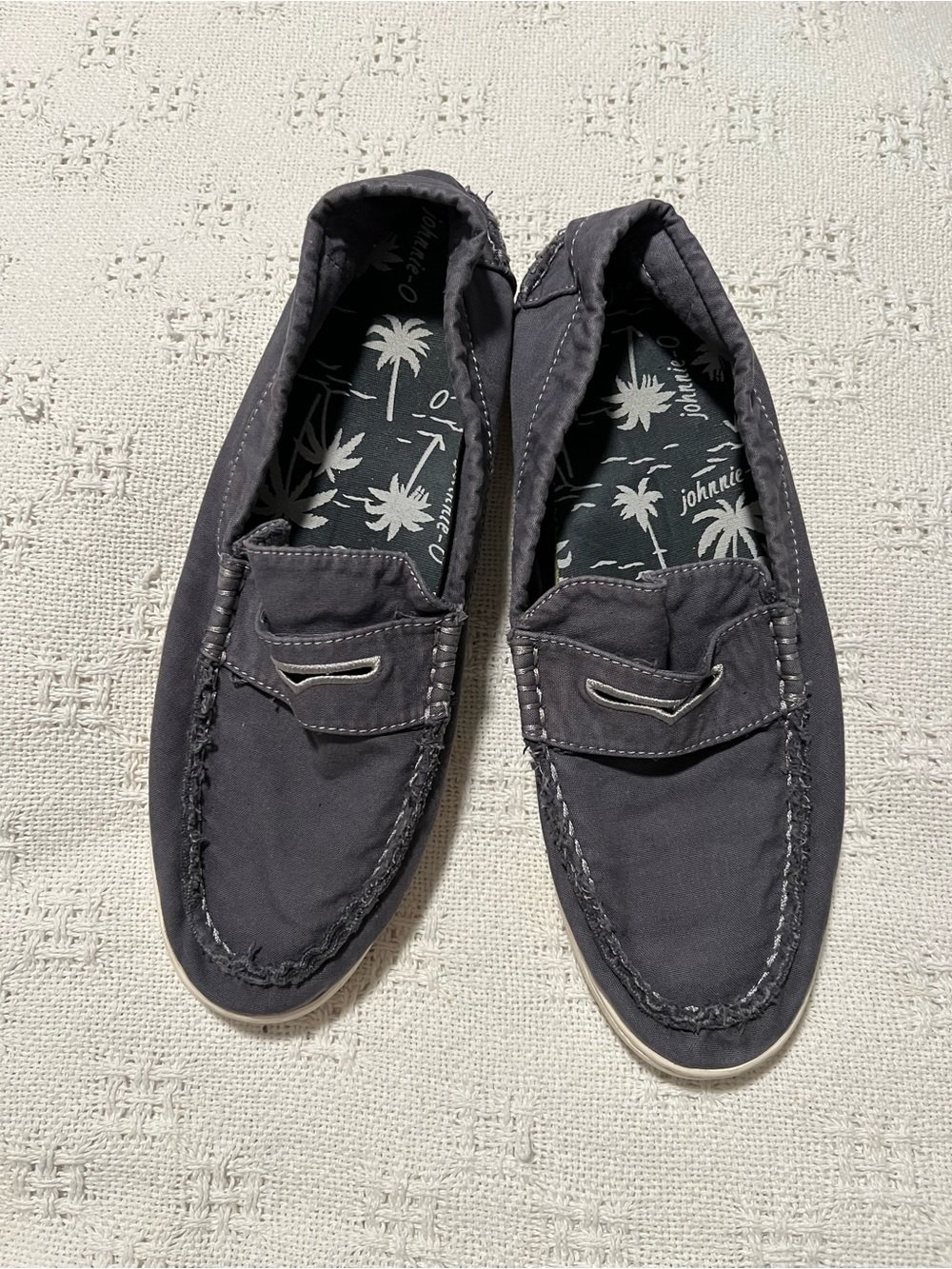 johnnie-O Navy Canvas Slip-On Loafer